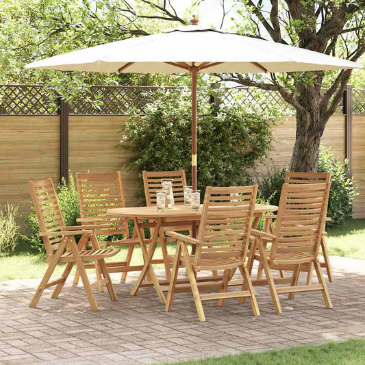 Garten Essgruppe 7 pcs Braun Teak-Massivholz