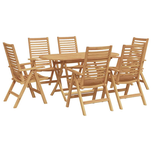 Garten Essgruppe 7 pcs Braun Teak-Massivholz