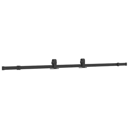 Schiebetür mit Beschlag Schwarz 90x205 cm ESG-Glas