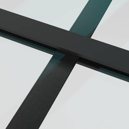 Schiebetür mit Beschlag Schwarz 76x205 cm ESG-Glas