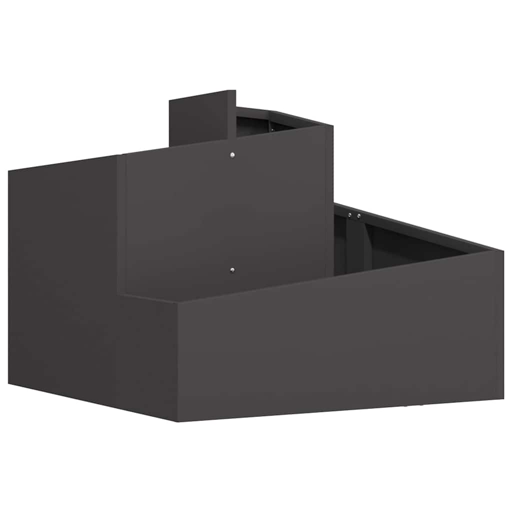 Gartenblumentopf Schwarz 60 x 60 x 50 cm Stahl