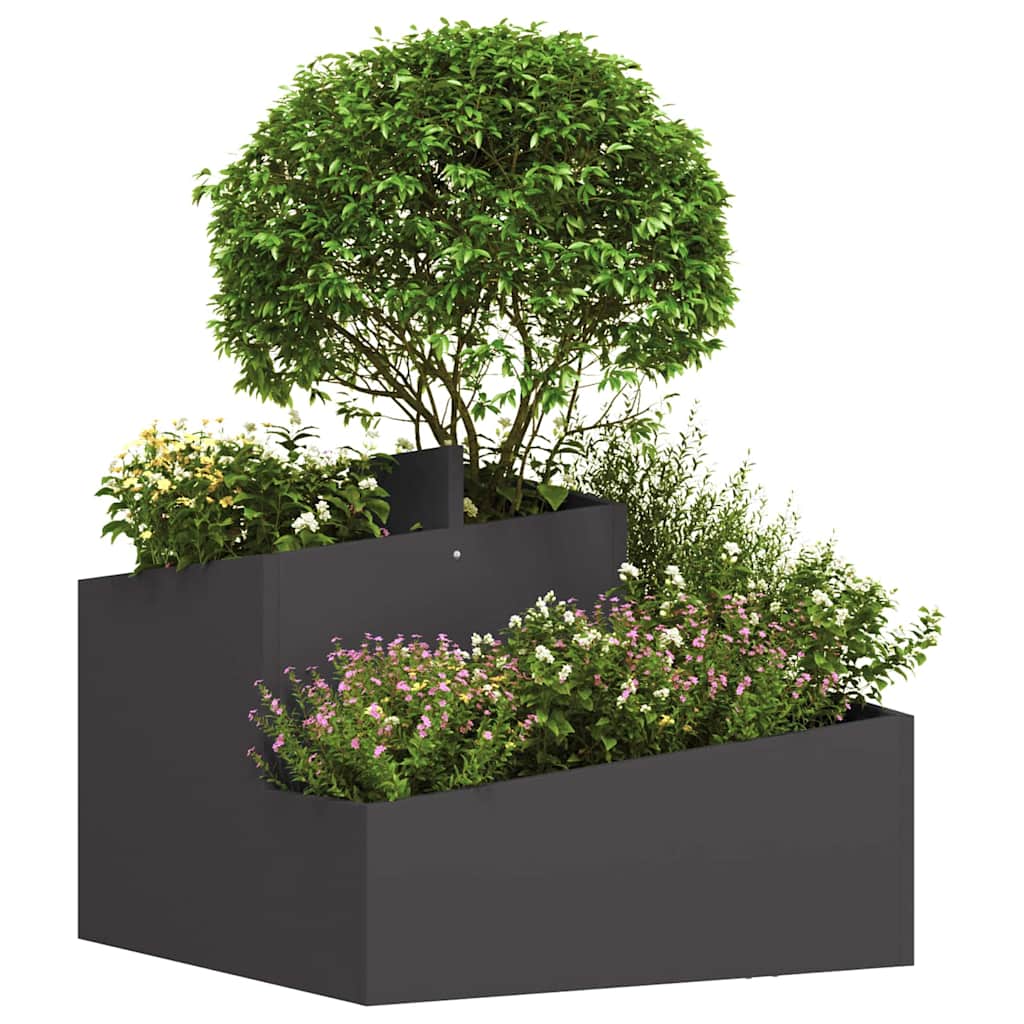 Gartenblumentopf Schwarz 60 x 60 x 50 cm Stahl