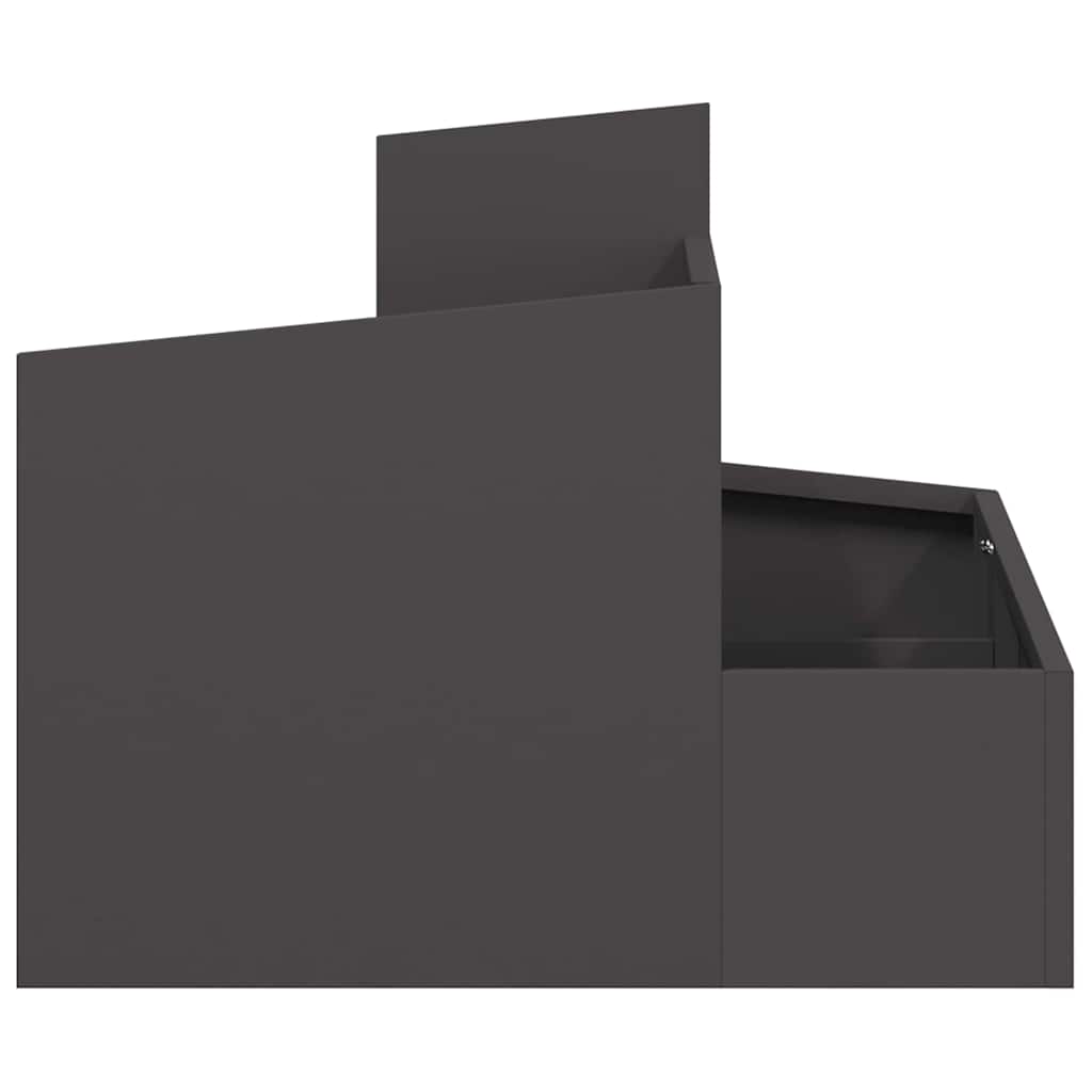 Gartenblumentopf Schwarz 60 x 60 x 50 cm Stahl