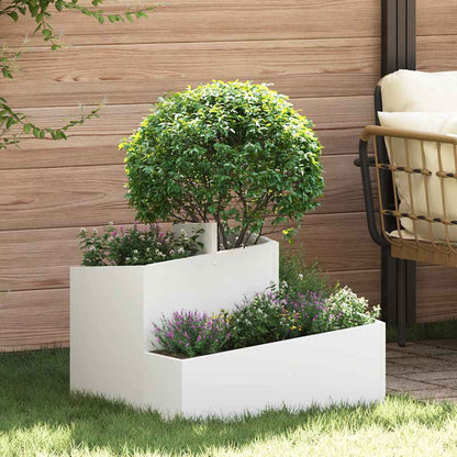 Gartenblumentopf Weiß 60 x 60 x 50 cm Stahl