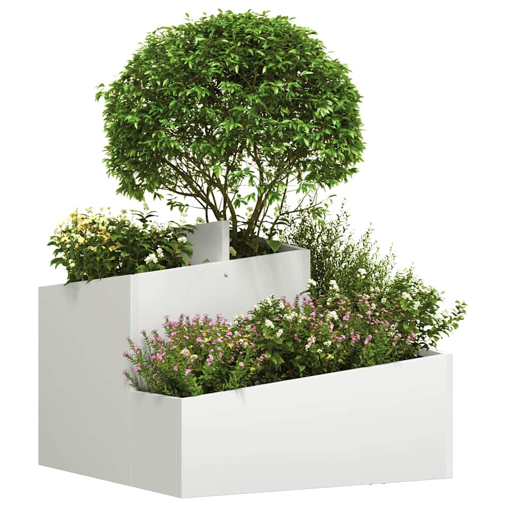 Gartenblumentopf Weiß 60 x 60 x 50 cm Stahl