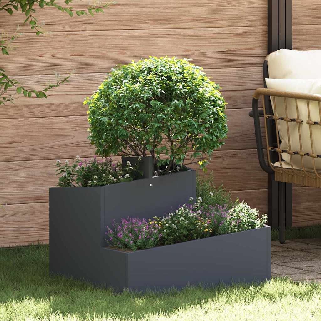 Gartenblumentopf Anthrazit 60 x 60 x 50 cm Stahl