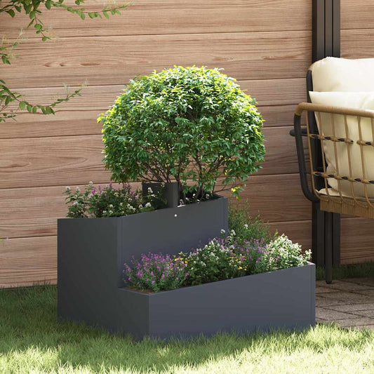 Gartenblumentopf Anthrazit 60 x 60 x 50 cm Stahl