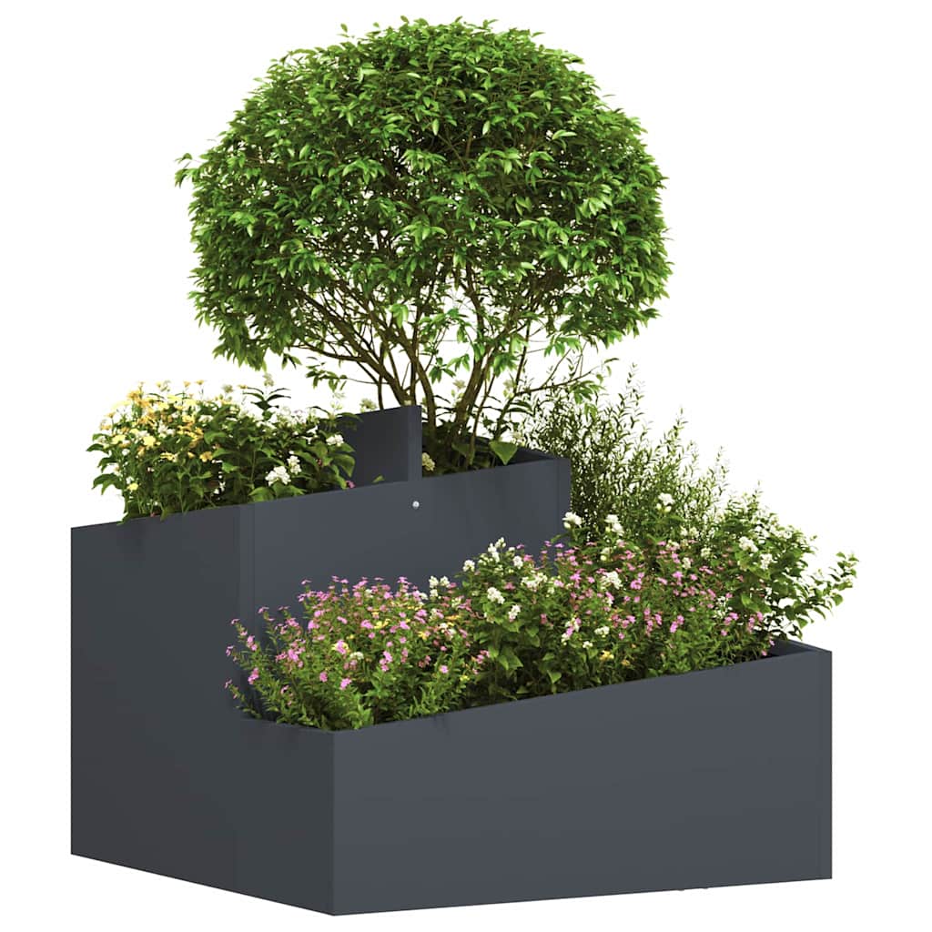 Gartenblumentopf Anthrazit 60 x 60 x 50 cm Stahl