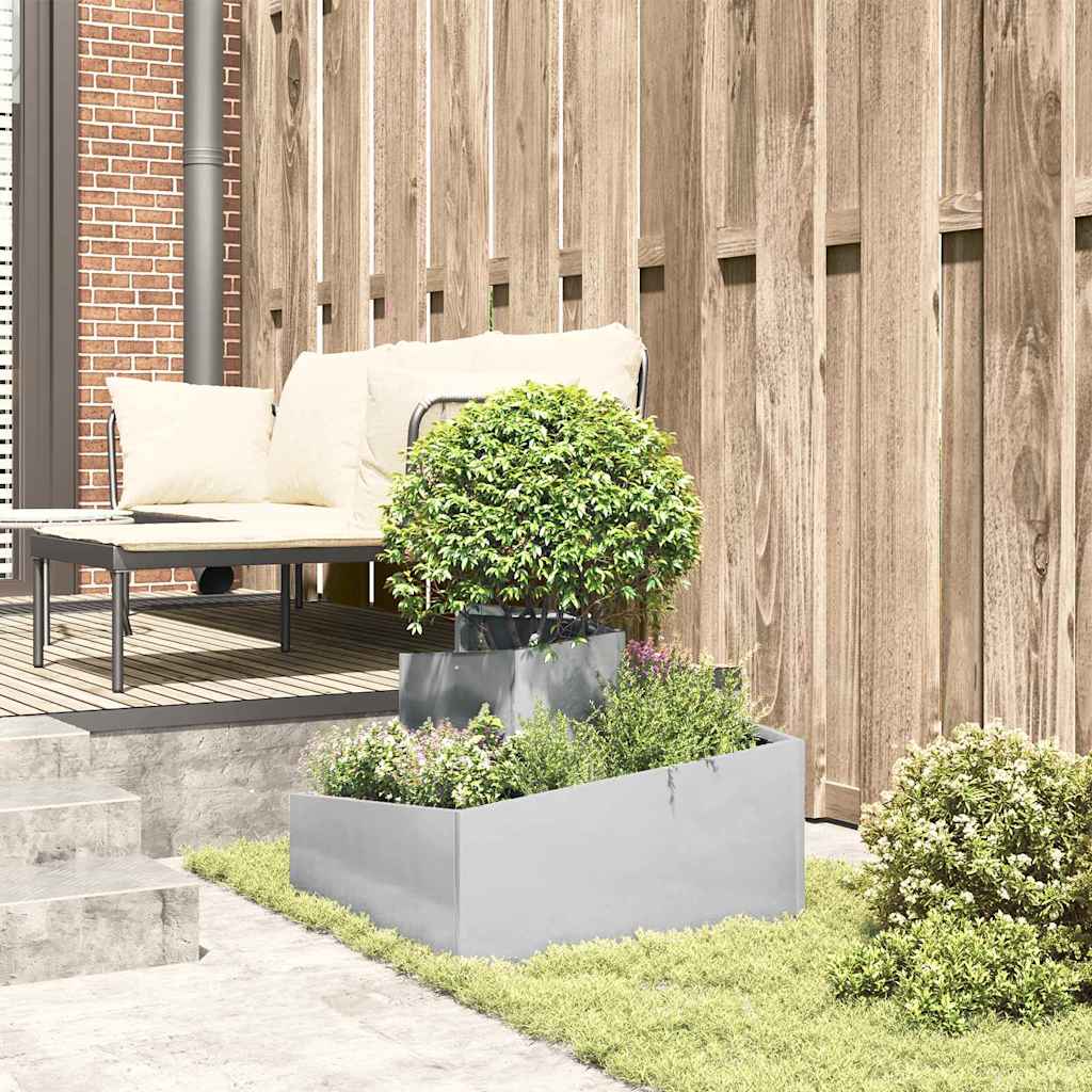 Gartenblumentopf Silber 60 x 60 x 50 cm Edelstahl