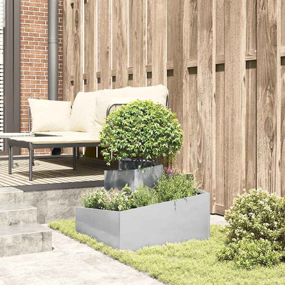 Gartenblumentopf Silber 60 x 60 x 50 cm Edelstahl