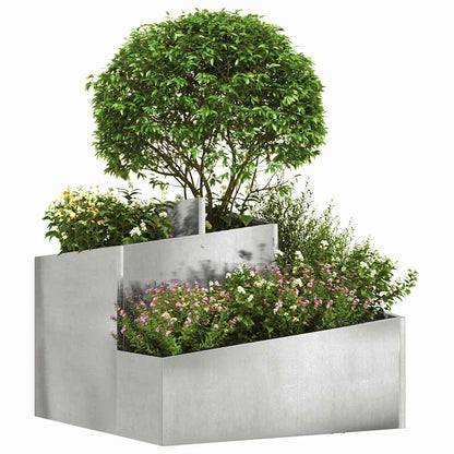 Gartenblumentopf Silber 60 x 60 x 50 cm Edelstahl