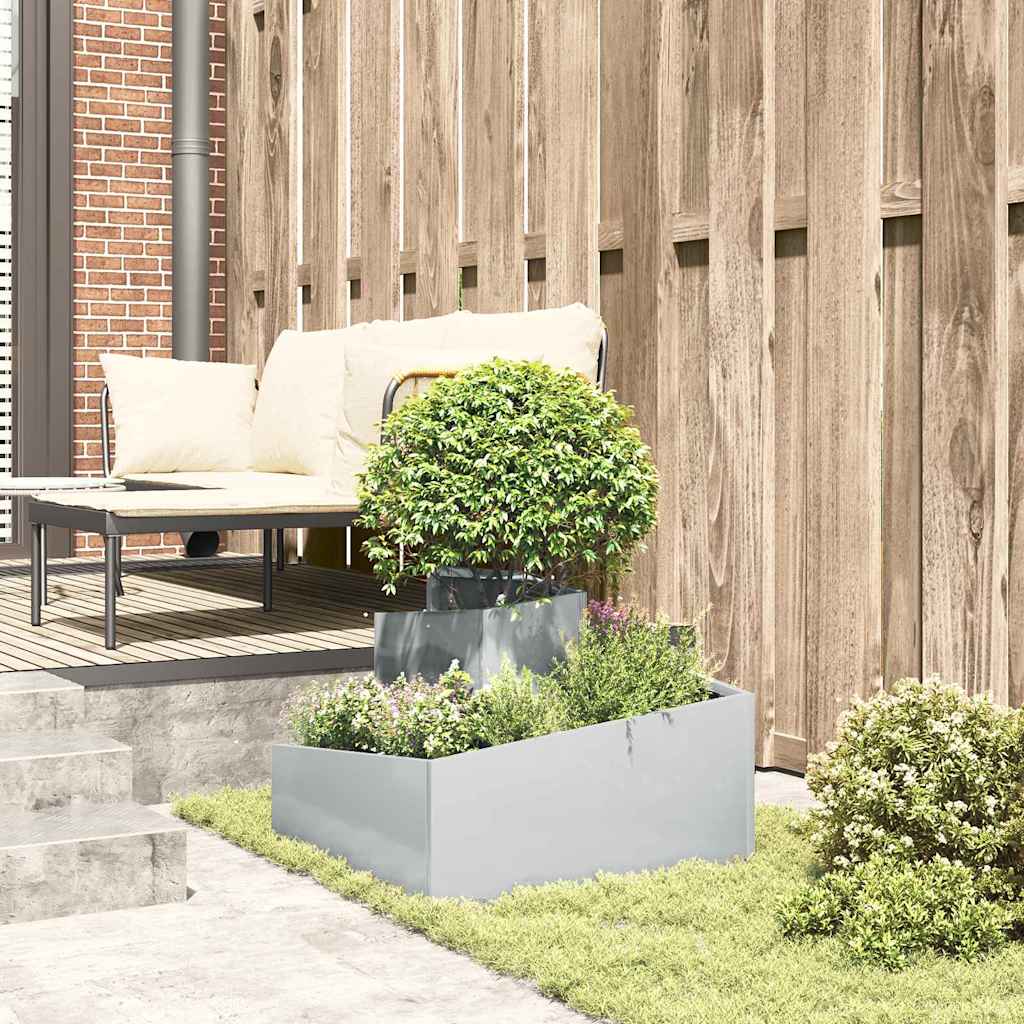 Gartenblumentopf Silber 60 x 60 x 50 cm Verzinkter Stahl