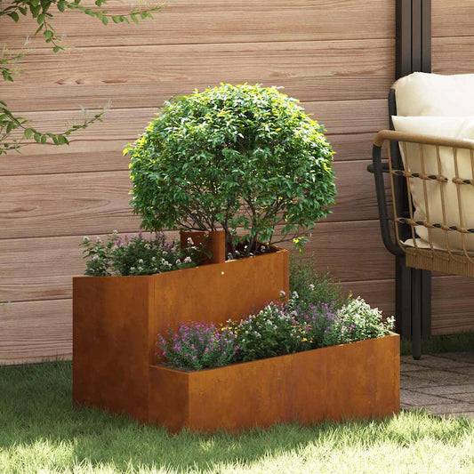 Gartenblumentopf Braun 60 x 60 x 50 cm Wetterfeststahl