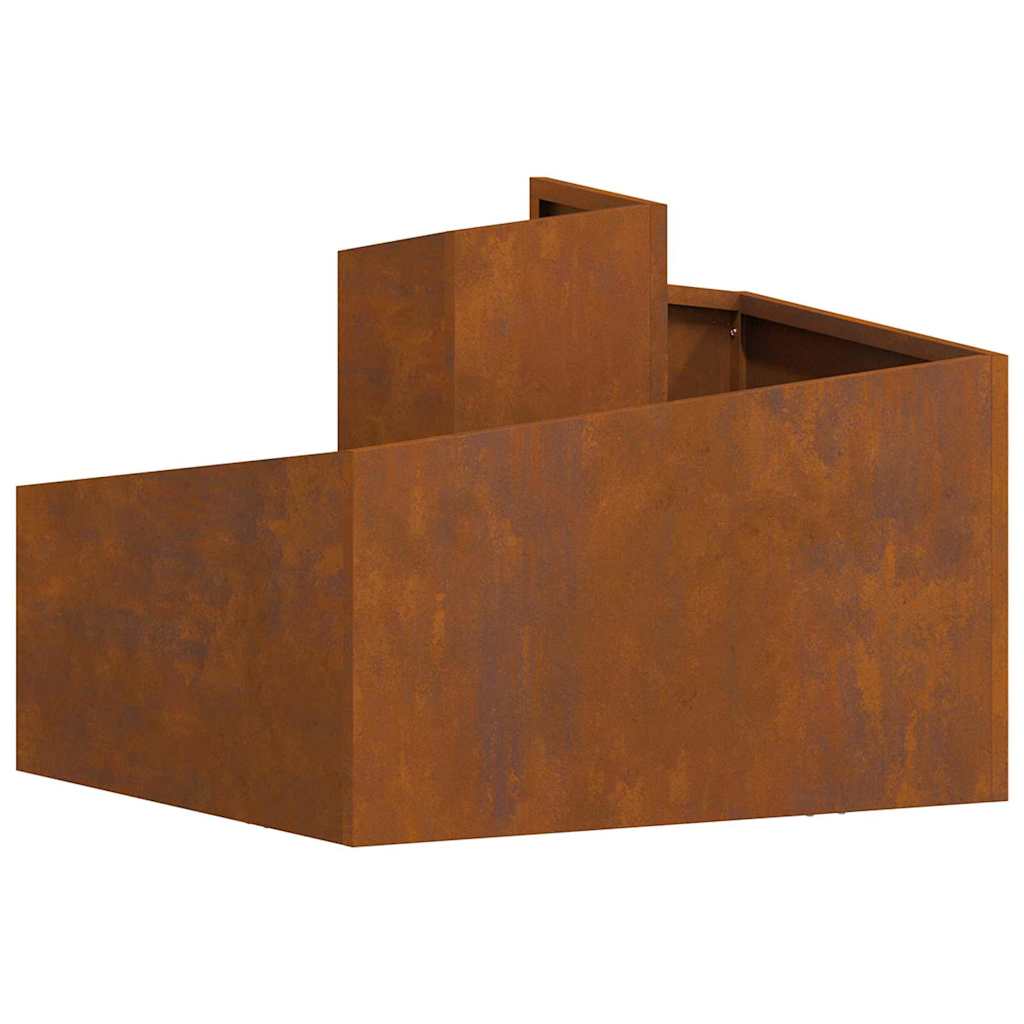 Gartenblumentopf Braun 60 x 60 x 50 cm Wetterfeststahl
