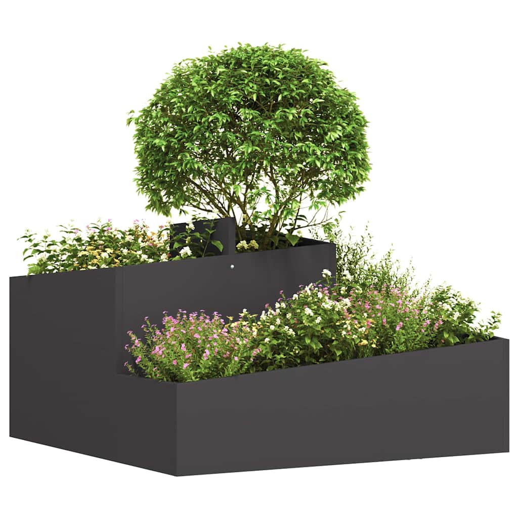 Gartenblumentopf Schwarz 80 x 80 x 50 cm Kaltgewalzter Stahl