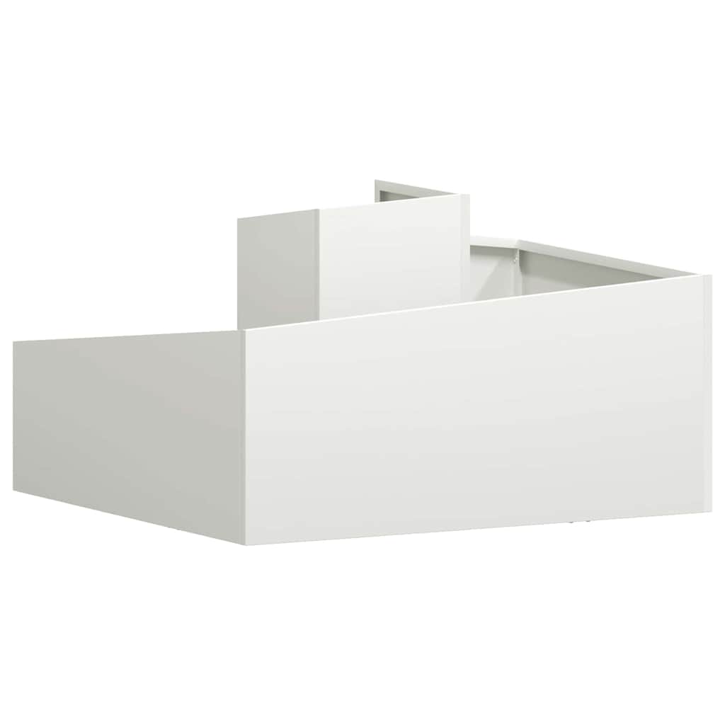 Gartenblumentopf Weiß 80 x 80 x 50 cm Kaltgewalzter Stahl
