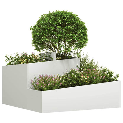 Gartenblumentopf Weiß 80 x 80 x 50 cm Kaltgewalzter Stahl