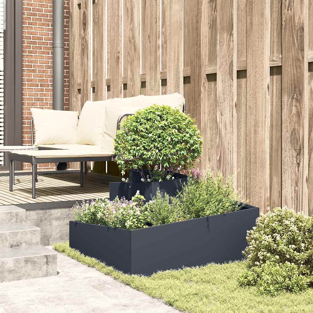 Gartenblumentopf Anthrazit 80 x 80 x 50 cm Kaltgewalzter Stahl