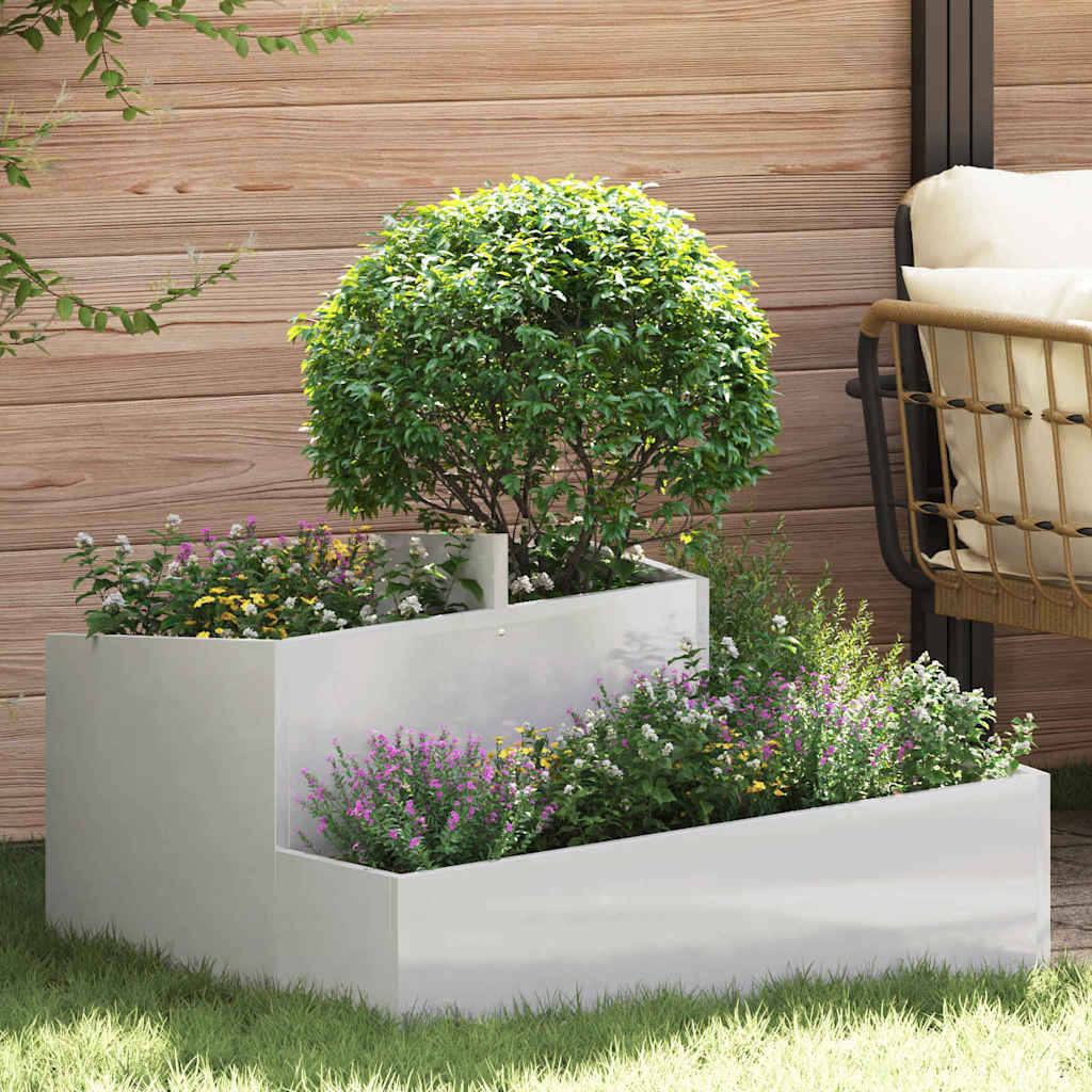 Gartenblumentopf Silber 80 x 80 x 50 cm Edelstahl