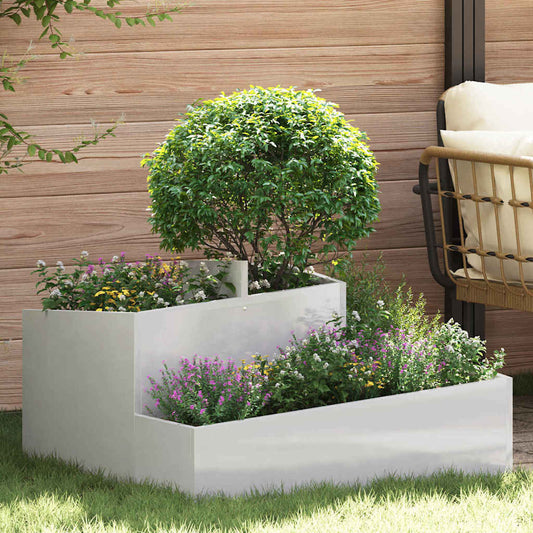 Gartenblumentopf Silber 80 x 80 x 50 cm Edelstahl
