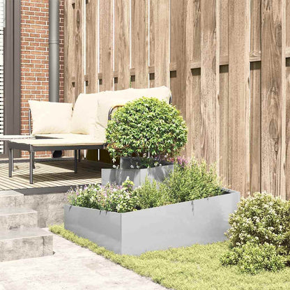 Gartenblumentopf Silber 80 x 80 x 50 cm Edelstahl