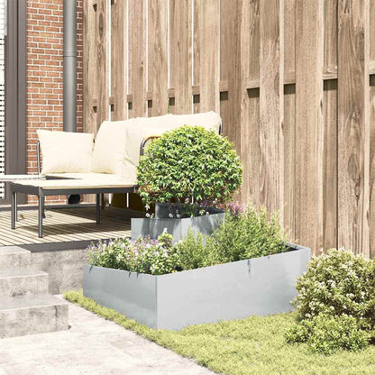 Gartenblumentopf Silber 80 x 80 x 50 cm Verzinkter Stahl
