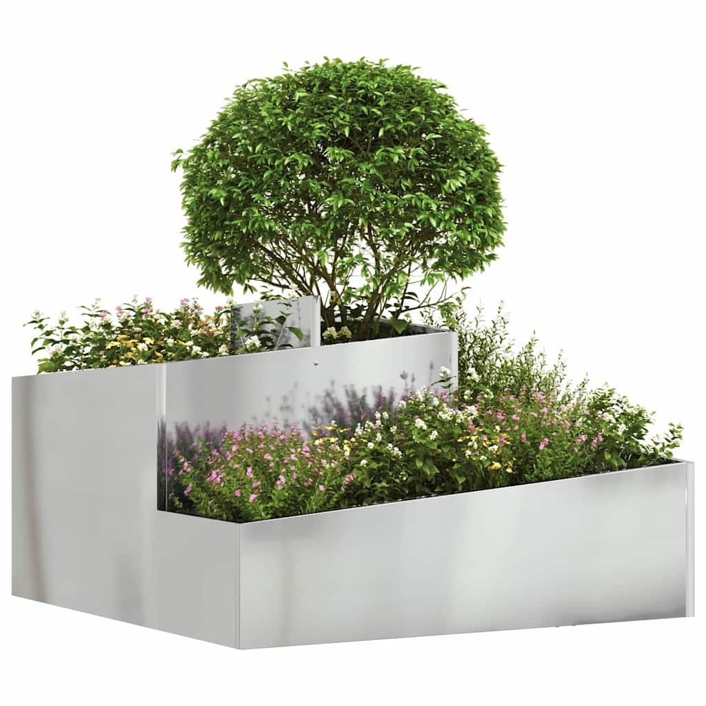 Gartenblumentopf Silber 80 x 80 x 50 cm Verzinkter Stahl