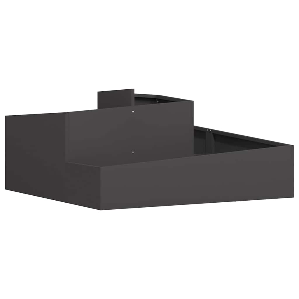 Gartenblumentopf Schwarz 100 x 100 x 50 cm Stahl