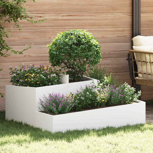 Gartenblumentopf Weiß 100 x 100 x 50 cm Stahl