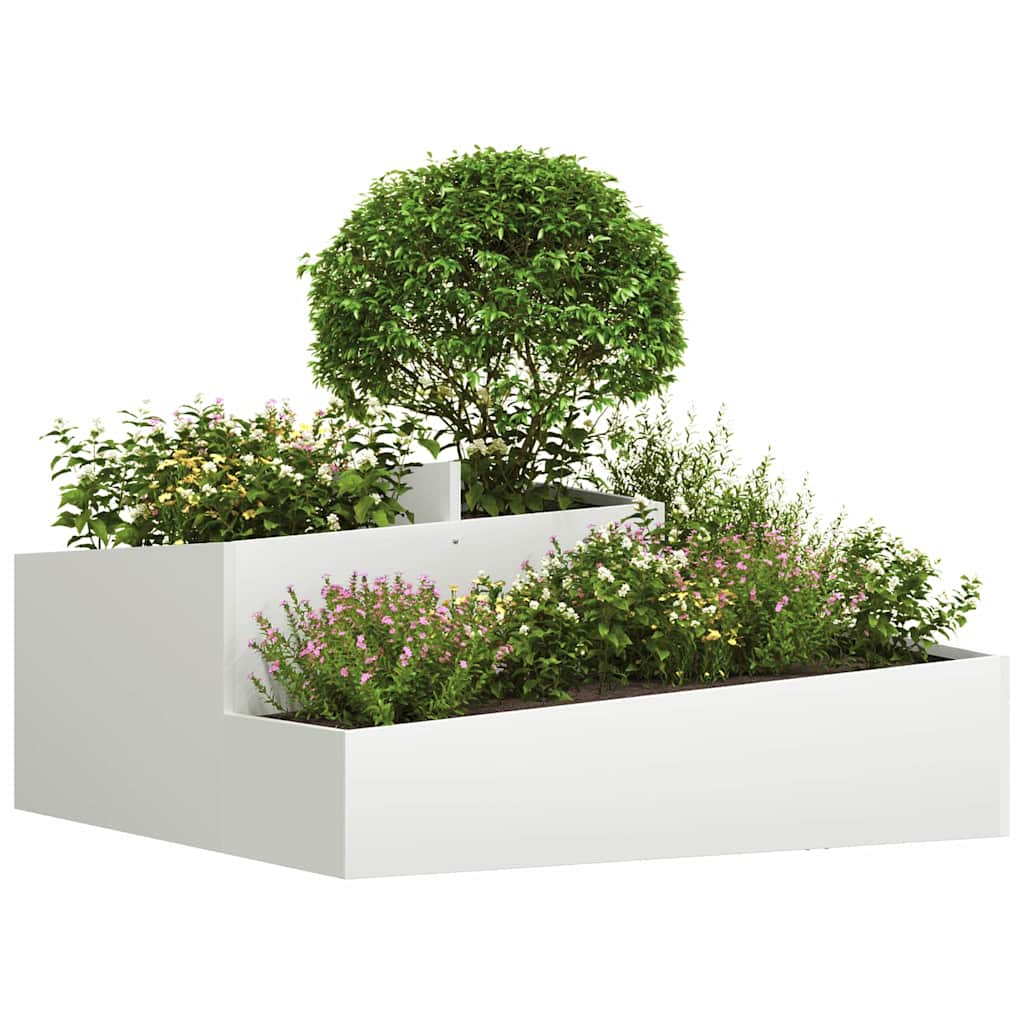 Gartenblumentopf Weiß 100 x 100 x 50 cm Stahl