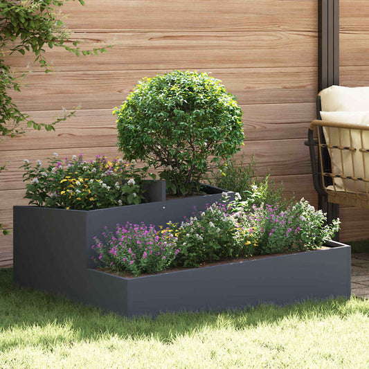 Gartenblumentopf Anthrazit 100 x 100 x 50 cm Stahl