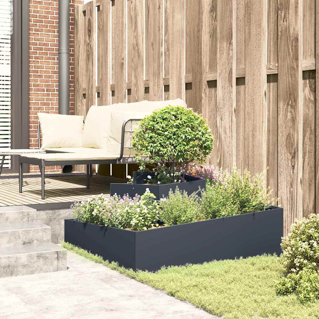 Gartenblumentopf Anthrazit 100 x 100 x 50 cm Stahl
