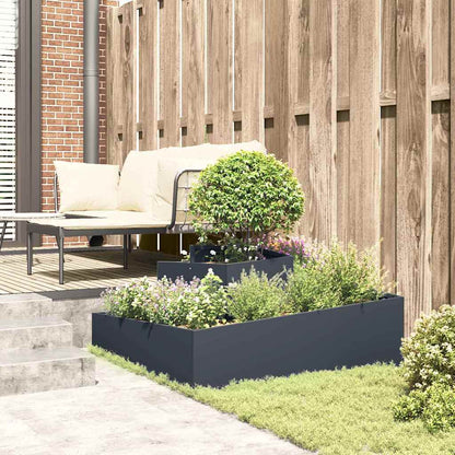 Gartenblumentopf Anthrazit 100 x 100 x 50 cm Stahl