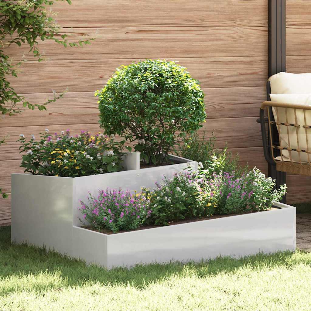 Gartenblumentopf Silber 100 x 100 x 50 cm Edelstahl