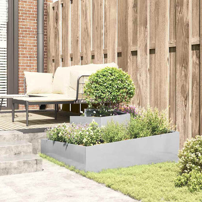 Gartenblumentopf Silber 100 x 100 x 50 cm Edelstahl