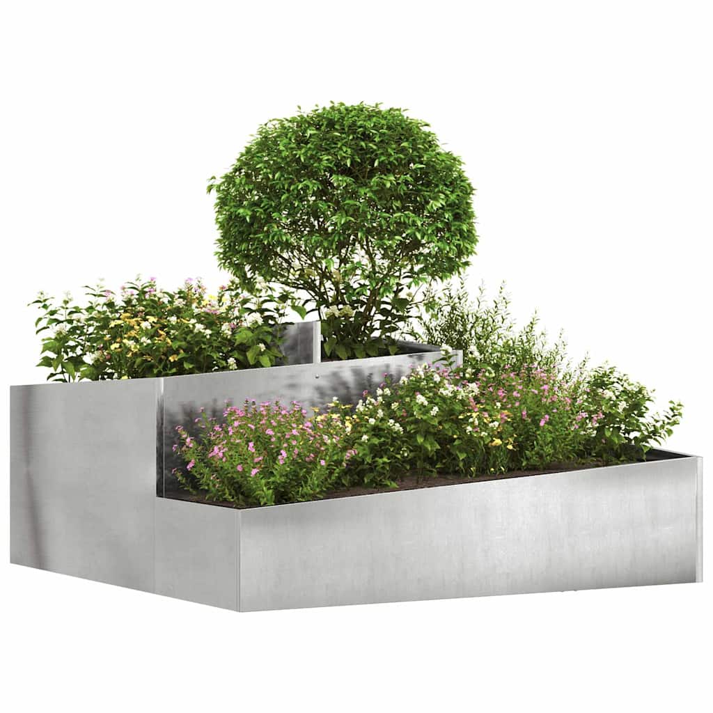 Gartenblumentopf Silber 100 x 100 x 50 cm Edelstahl