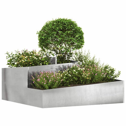 Gartenblumentopf Silber 100 x 100 x 50 cm Edelstahl