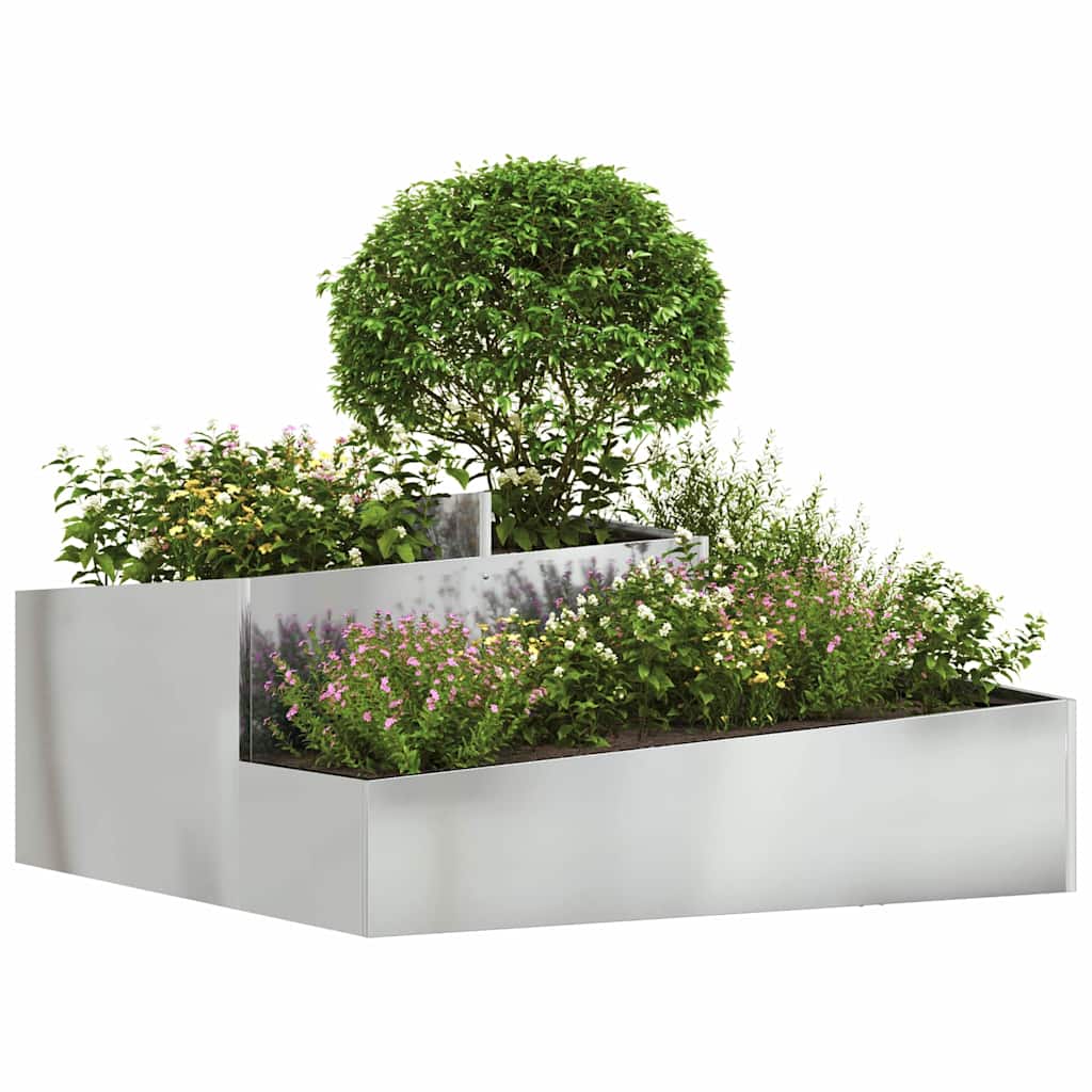 Gartenblumentopf Silber 100 x 100 x 50 cm Verzinkter Stahl