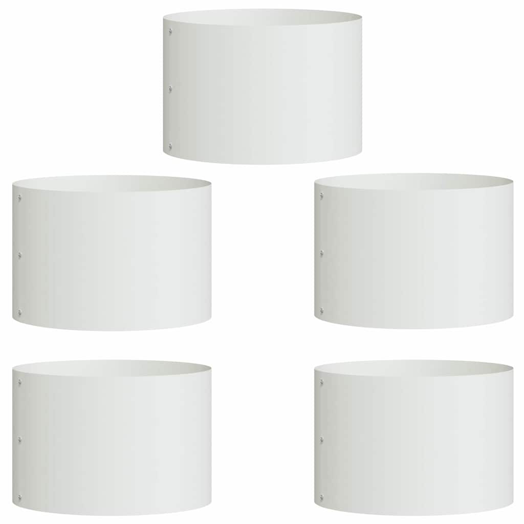 Gartenpflanzer 5 pcs Weiß 30 x 30 x 20 cm Stahl