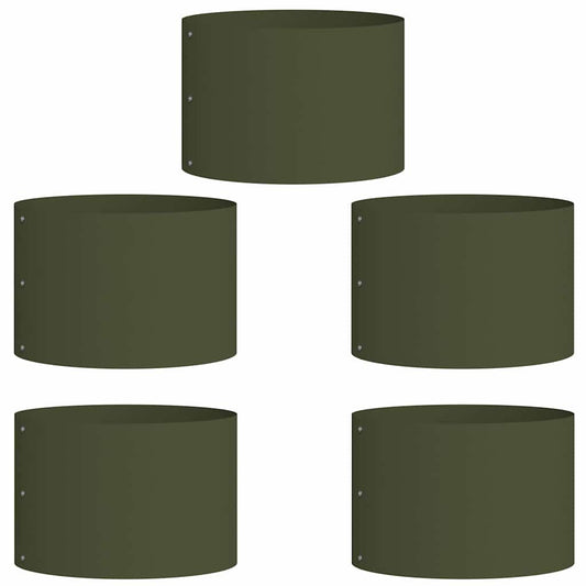 Gartenpflanzer 5 pcs Olivgrün 30 x 30 x 20 cm Stahl