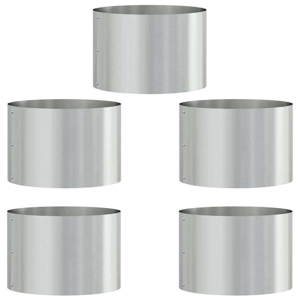 Gartenpflanzer 5 pcs Silber 30 x 30 x 20 cm Verzinkter Stahl
