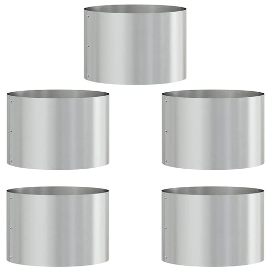 Gartenpflanzer 5 pcs Silber 30 x 30 x 20 cm Verzinkter Stahl