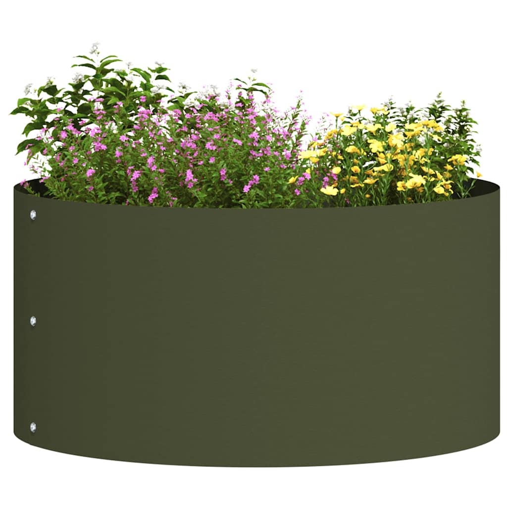 Gartenblumentopf Olivgrün 40 x 40 x 20 cm Stahl