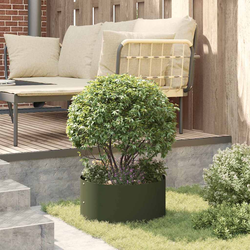 Gartenpflanzer 5 pcs Olivgrün 40 x 40 x 20 cm Stahl