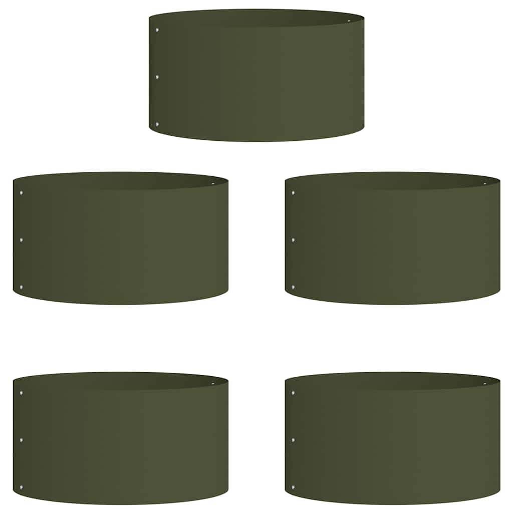 Gartenpflanzer 5 pcs Olivgrün 40 x 40 x 20 cm Stahl