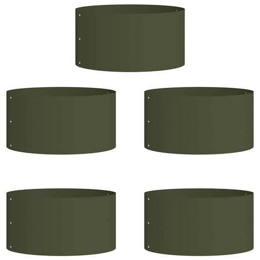 Gartenpflanzer 5 pcs Olivgrün 40 x 40 x 20 cm Stahl