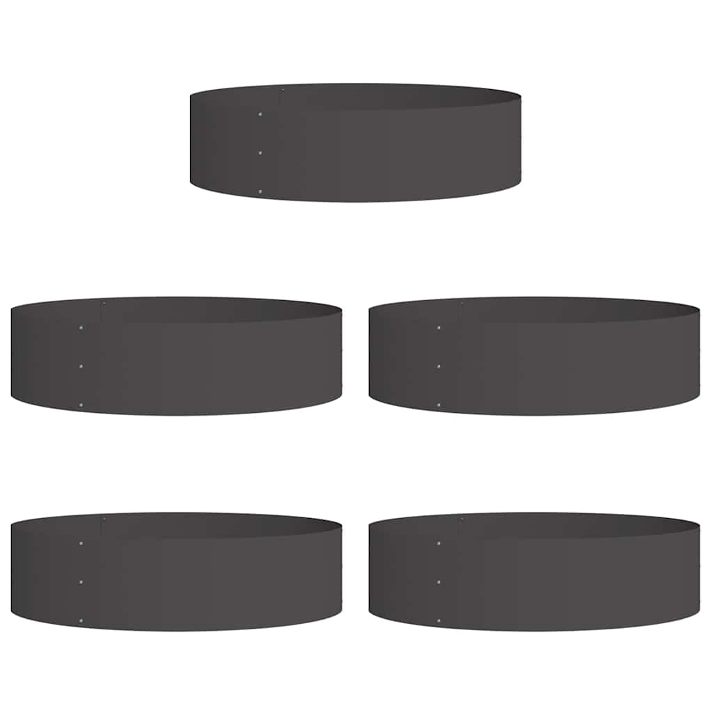 Gartenpflanzer 5 pcs Schwarz 80 x 80 x 20 cm Stahl