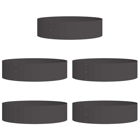 Gartenpflanzer 5 pcs Schwarz 80 x 80 x 20 cm Stahl