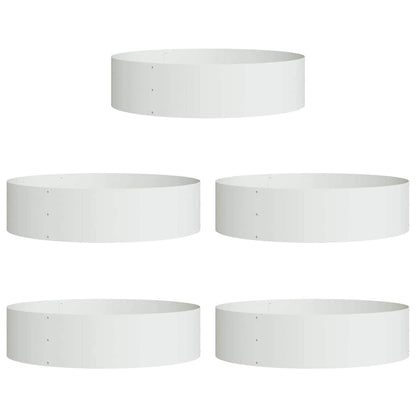 Gartenpflanzer 5 pcs Weiß 80 x 80 x 20 cm Stahl