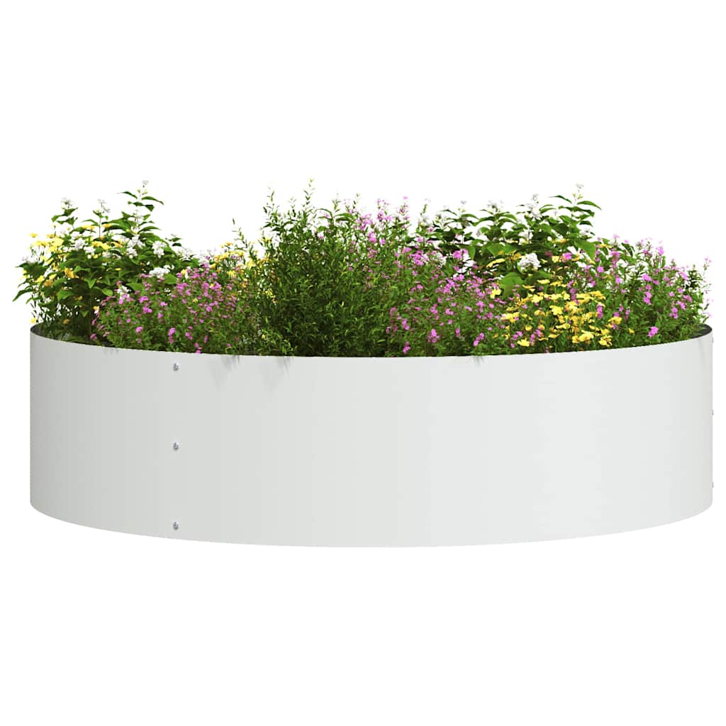 Gartenpflanzer 5 pcs Weiß 80 x 80 x 20 cm Stahl